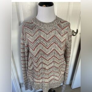 Free People Crew Neck Sweater, Sz Large lightweight Cotton Blend